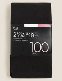 M&S Collection 2pk 100 Denier Body Sensor™ Opaque Tights