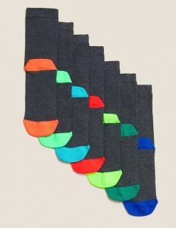 M&S Collection 7pk Cotton Rich School Socks -School Uniform Sales Store SD 04 T64 2039S T4 X EC 5