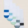 M&S Collection Socks & Tights 5pk Cotton Rich Sports Socks -School Uniform Sales Store SD 04 T64 2056S Z0 X EC 90