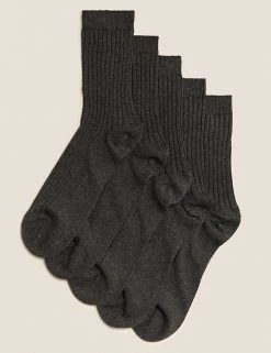 M&S Collection 5pk Of Ribbed School Socks -School Uniform Sales Store SD 04 T64 3542 T0 X EC 0
