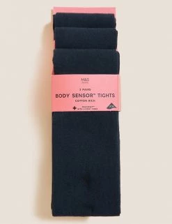 M&S Collection Socks & Tights 3pk Of Body Sensor™ School Tights