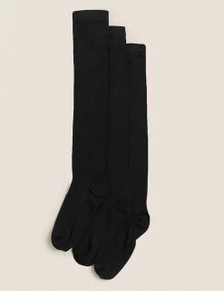 M&S Collection Socks & Tights 3pk Cotton Rich Over The Knee Socks 6 M&S Collection Socks & Tights 3pk Cotton Rich Over The Knee Socks -School Uniform Sales Store SD 04 T64 8001S Y0 X EC 0