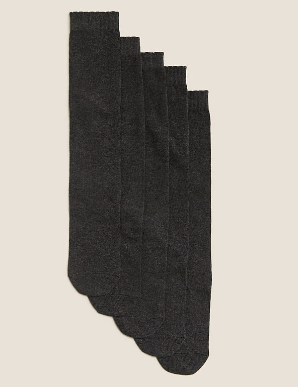 M&S Collection Socks & Tights 5pk Of Knee High Socks 4 M&S Collection Socks & Tights 5pk Of Knee High Socks - Image 2