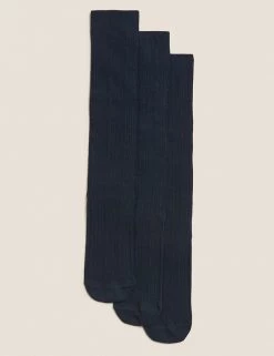 M&S Collection Socks & Tights 3pk Of Cable Knee High Socks