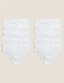 M&S Collection Underwear 10pk Pure Cotton Knickers (2-16 Yrs)