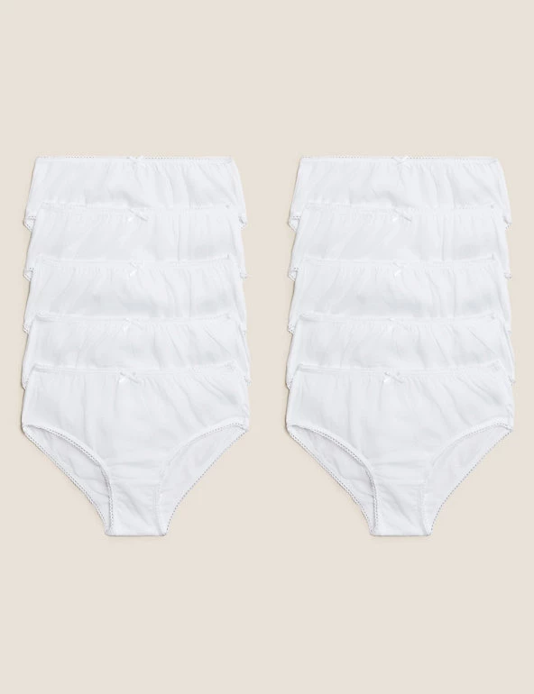 M&S Collection Underwear 10pk Pure Cotton Knickers (2-16 Yrs) 3 M&S Collection Underwear 10pk Pure Cotton Knickers (2-16 Yrs)