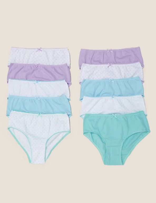 M&S Collection Underwear 10pk Pure Cotton Knickers (2-16 Yrs) 3 M&S Collection Underwear 10pk Pure Cotton Knickers (2-16 Yrs)