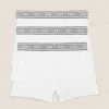 M&S Collection Underwear 3pk Cotton Rich With Stretch Plain Trunks (6-16 Yrs)