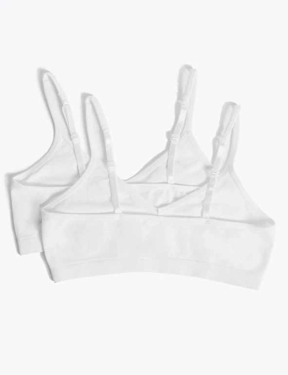 M&S Collection Underwear 2pk Seamfree Crop Tops (9-16 Yrs) 4 M&S Collection Underwear 2pk Seamfree Crop Tops (9-16 Yrs) - Image 2