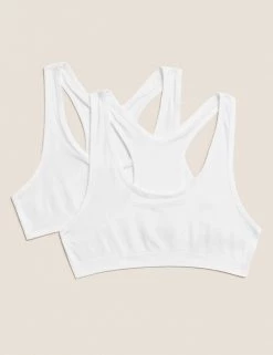 M&S Collection Underwear 2pk Seamfree Crop Tops (9-16 Yrs)