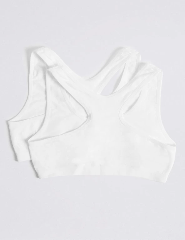 M&S Collection Underwear 2pk Seamfree Crop Tops (9-16 Yrs) 4 M&S Collection Underwear 2pk Seamfree Crop Tops (9-16 Yrs) - Image 2