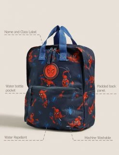 M&S Collection Bags Kids' Spider-Man™ Water Repellent Nursery Backpack 10 M&S Collection Bags Kids' Spider-Man™ Water Repellent Nursery Backpack -School Uniform Sales Store SD 04 T72 6054J ZZ X EC 90