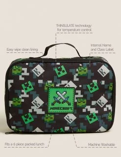 M&S Collection Lunchboxes Kids' Minecraft™ Lunch Box -School Uniform Sales Store SD 04 T72 7025F Y0 X EC 90