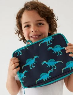 M&S Collection Lunchboxes Kids' Dinosaur Print Lunch Box -School Uniform Sales Store SD 04 T72 7026J F0 X EC 1