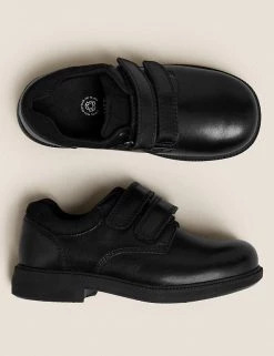 M&S Collection Kids’ Leather Riptape School Shoes (8 Small - 1 Large) -School Uniform Sales Store SD 04 T72 8542B Y0 X EC 1