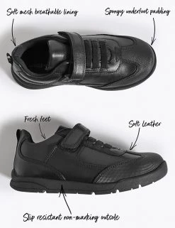 M&S Collection Kids’ Leather Riptape School Shoes (8 Small - 1.5 Large) 8 M&S Collection Kids’ Leather Riptape School Shoes (8 Small - 1.5 Large) -School Uniform Sales Store SD 04 T72 8546B Y0 X EC 90
