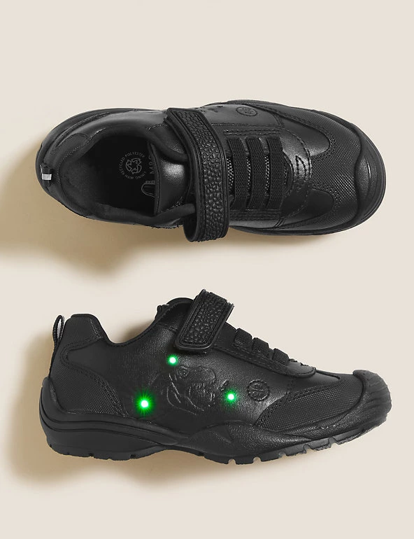 M&S Collection Kids' Leather Light Up Dino School Shoes (8 Small - 1 Large) 5 M&S Collection Kids' Leather Light Up Dino School Shoes (8 Small - 1 Large) - Image 3