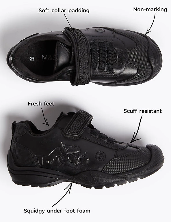 M&S Collection Kids' Leather Light Up Dino School Shoes (8 Small - 1 Large) 4 M&S Collection Kids' Leather Light Up Dino School Shoes (8 Small - 1 Large) - Image 2