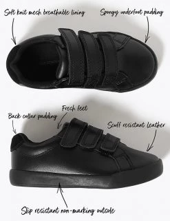 M&S Collection Footwear Kids' Leather Freshfeet™ Trainers (8 Small - 1 Large) 8 M&S Collection Footwear Kids' Leather Freshfeet™ Trainers (8 Small - 1 Large) -School Uniform Sales Store SD 04 T72 8553B Y0 X EC 90