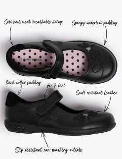 M&S Collection Kids’ Leather Flashing Light School Shoes (8 Small -1 Large) -School Uniform Sales Store SD 04 T72 8649B Y0 X EC 90