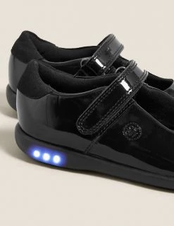 M&S Collection Footwear Kids' Leather Flashing Light School Shoes (8 Small - 1 Large) -School Uniform Sales Store SD 04 T72 8664B Y0 X EC 2