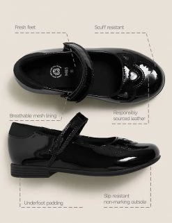 M&S Collection Kids' Leather Riptape School Shoes (8 Small - 1 Large) -School Uniform Sales Store SD 04 T72 8665B Y0 X EC 90