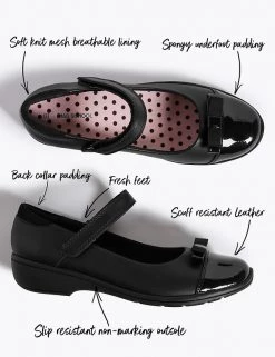 M&S Collection Kids' Leather Wedge School Shoes (13 Small - 7 Large) -School Uniform Sales Store SD 04 T72 8740B Y0 X EC 90