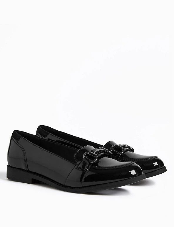 M&S Collection Shoes Kids Patent Leather Slip On Loafers (13 Small - 7 Large) 3 M&S Collection Shoes Kids Patent Leather Slip On Loafers (13 Small - 7 Large)