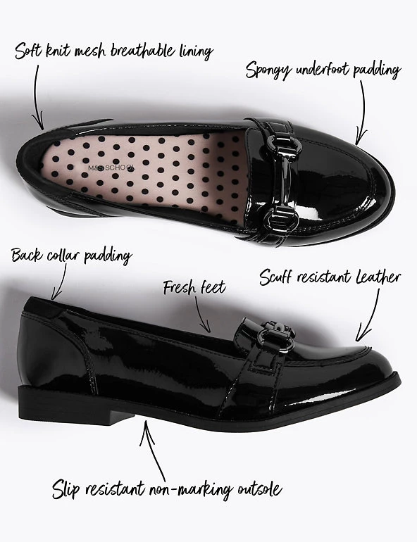 M&S Collection Shoes Kids Patent Leather Slip On Loafers (13 Small - 7 Large) 4 M&S Collection Shoes Kids Patent Leather Slip On Loafers (13 Small - 7 Large) - Image 2