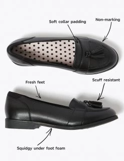 M&S Collection Shoes Kids' Leather Freshfeet™ Loafers (13 Small - 7 Large) -School Uniform Sales Store SD 04 T72 8755B Y0 X EC 90