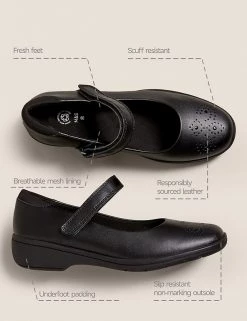 M&S Collection Kid's Leather Freshfeet™ School Shoes (13 Small - 7 Large) -School Uniform Sales Store SD 04 T72 8764B Y0 X EC 90