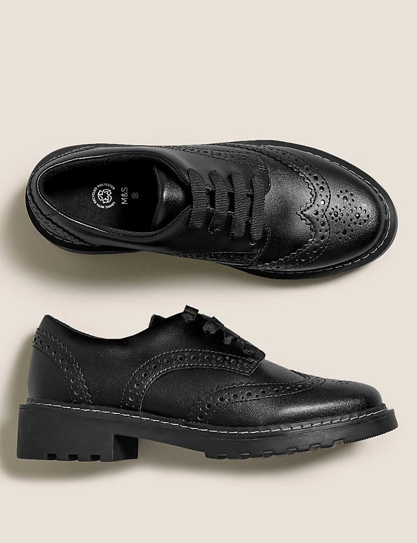 M&S Collection Kids' Leather Freshfeet™ School Shoes (13 Small -7 Large) 5 M&S Collection Kids' Leather Freshfeet™ School Shoes (13 Small -7 Large) - Image 3