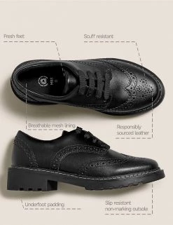 M&S Collection Kids' Leather Freshfeet™ School Shoes (13 Small -7 Large) 9 M&S Collection Kids' Leather Freshfeet™ School Shoes (13 Small -7 Large) -School Uniform Sales Store SD 04 T72 8787B Y0 X EC 90