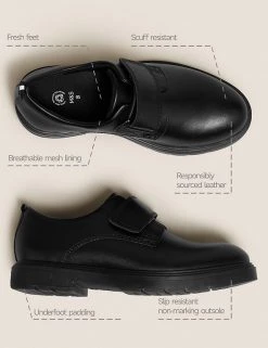 M&S Collection Kids' Leather Riptape School Shoes (13 Small-9 Large) 9 M&S Collection Kids' Leather Riptape School Shoes (13 Small-9 Large) -School Uniform Sales Store SD 04 T72 8802B Y0 X EC 90