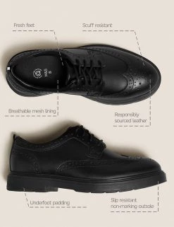 M&S Collection Kids' Leather Freshfeet™ School Shoes (13 Small - 9 Large) -School Uniform Sales Store SD 04 T72 8803B Y0 X EC 90