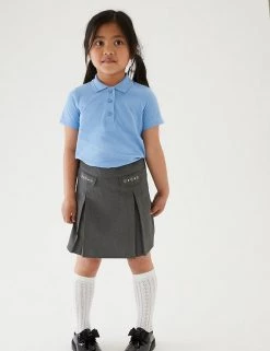 M&S Collection Skirts Girls' Embroided School Skirt (2-18 Yrs)