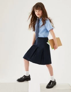 M&S Collection Skirts Girls' Permanent Pleats School Skirt (2-16 Yrs) -School Uniform Sales Store SD 04 T76 0132 F0 X EC 0