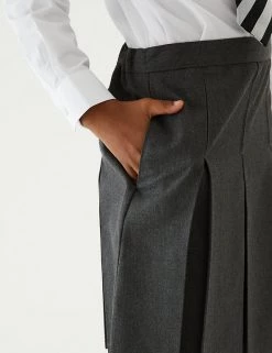 M&S Collection Skirts Girls' Plus Fit Permanent Pleats School Skirt (2-18 Yrs) -School Uniform Sales Store SD 04 T76 0140P T0 X EC 4