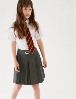 M&S Collection Skirts Girls' Permanent Pleats School Skirt (2-16 Yrs)