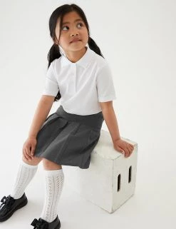 M&S Collection 2pk Girls' Crease Resistant School Skirts (2-16 Yrs)