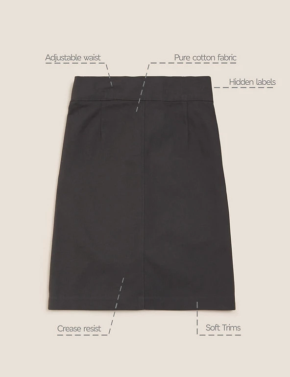 M&S Collection Skirts Girls' Pure Cotton Skin Kind™ School Skirt (2-18 Yrs) 4 M&S Collection Skirts Girls' Pure Cotton Skin Kind™ School Skirt (2-18 Yrs) - Image 2