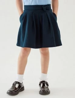 M&S Collection Skirts Girls' Cotton Pleated School Skirt (2-14 Yrs) -School Uniform Sales Store SD 04 T76 0321 F0 X EC 1