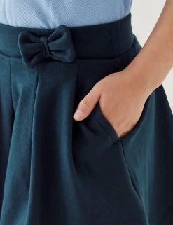 M&S Collection Skirts Girls' Cotton Pleated School Skirt (2-14 Yrs) -School Uniform Sales Store SD 04 T76 0321 F0 X EC 3