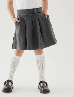 M&S Collection Skirts Girls' Cotton Pleated School Skirt (2-14 Yrs) -School Uniform Sales Store SD 04 T76 0321 T0 X EC 1