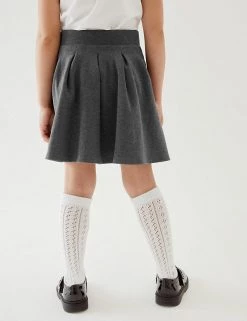 M&S Collection Skirts Girls' Cotton Pleated School Skirt (2-14 Yrs) -School Uniform Sales Store SD 04 T76 0321 T0 X EC 2