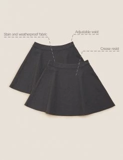 M&S Collection 2pk Girls' Regular Fit School Skater Skirts (2-18 Yrs) -School Uniform Sales Store SD 04 T76 0324 T0 X EC 90