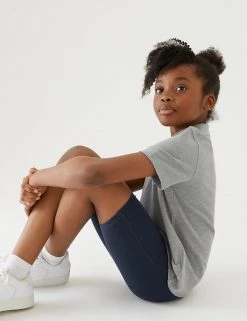 M&S Collection PE Kit 2pk Girls' Cotton With Stretch School Shorts (2-16 Yrs) 30 M&S Collection PE Kit 2pk Girls' Cotton With Stretch School Shorts (2-16 Yrs) -School Uniform Sales Store SD 04 T76 1033 F4 X EC 0