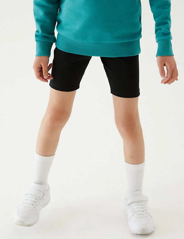 M&S Collection PE Kit 2pk Girls' Cotton With Stretch School Shorts (2-16 Yrs) 5 M&S Collection PE Kit 2pk Girls' Cotton With Stretch School Shorts (2-16 Yrs) - Image 3