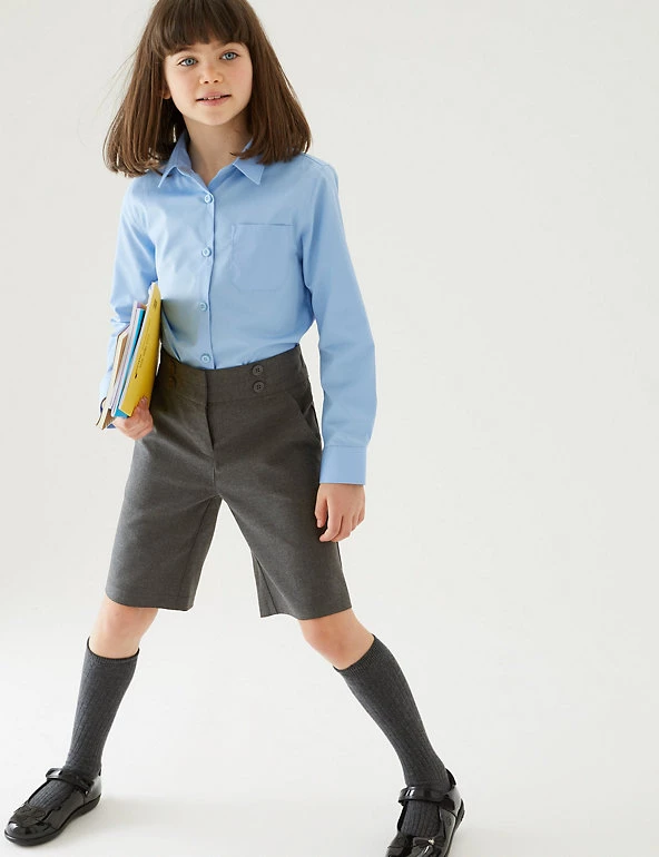 M&S Collection Girls' Regular Fit School Shorts (2-16 Yrs) 3 M&S Collection Girls' Regular Fit School Shorts (2-16 Yrs)