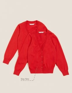 M&S Collection Cardigans 2pk Girls' Pure Cotton School Cardigan (3-18 Yrs) -School Uniform Sales Store SD 04 T76 1371 B0 X EC 90